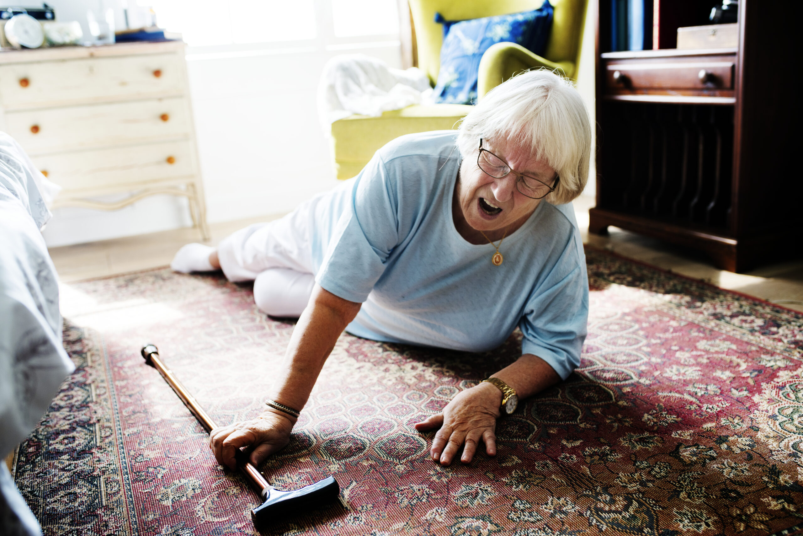 elderly woman who has fallen