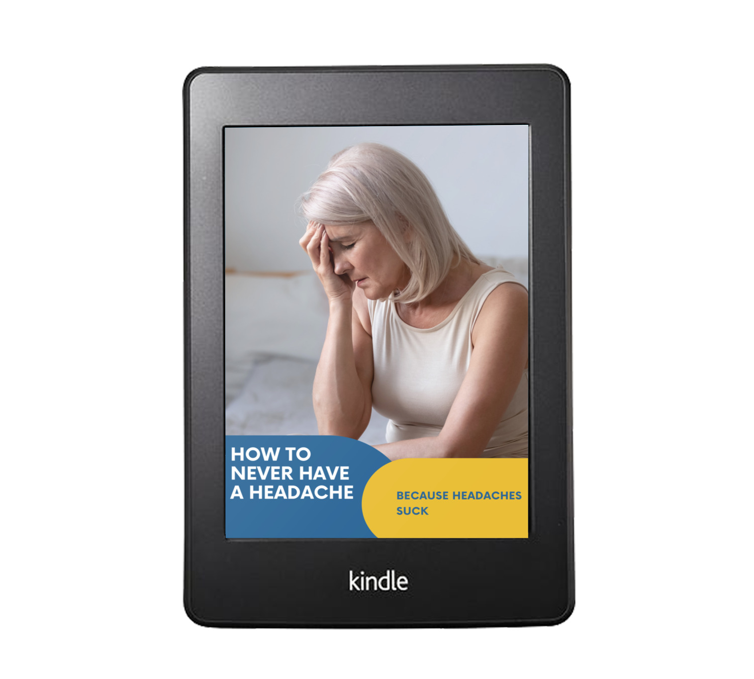 image of ebook version on a tablet of Report: How to never have a headache