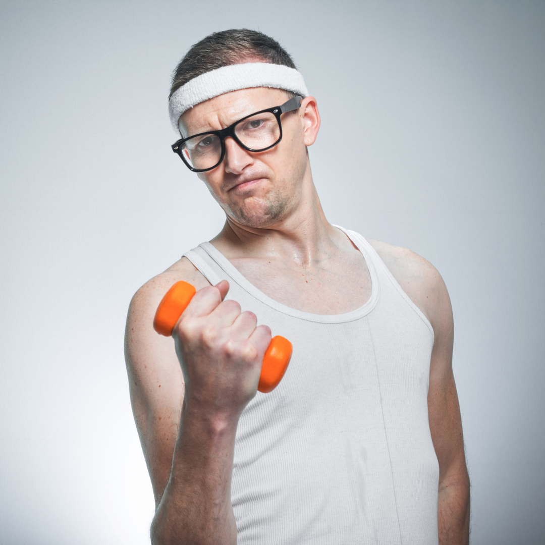 Man working out to improve his weakness